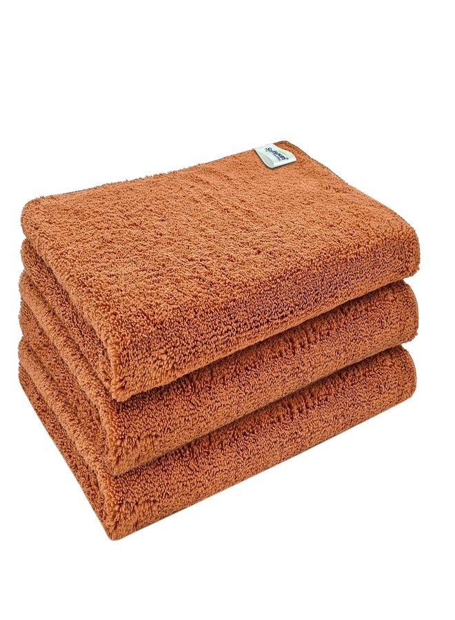 SOFTSPUN Microfiber High Loop Cleaning Cloths, 40x60 cms 3 pcs Towel Set 380 GSM (Brown) Highly Absorbent, Lint and Streak Free, Multi-Purpose Wash Cloth for Kitchen, Window, Silverware. - Image 1